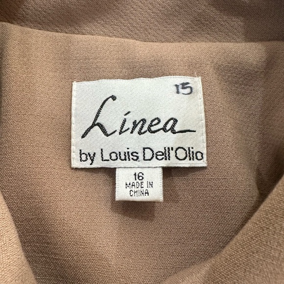 Linea by Louis Dell'Olio Beige Double Breasted Tan Trench Coat Sz 16 Classic - Picture 3 of 13